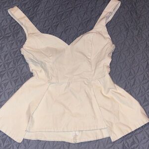 Solemio Cream Peplum Top